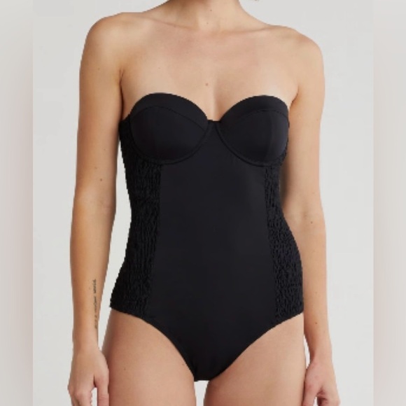 Betsey Johnson Smocked Corset One piece Swimsuit sz Small - Picture 3 of 12